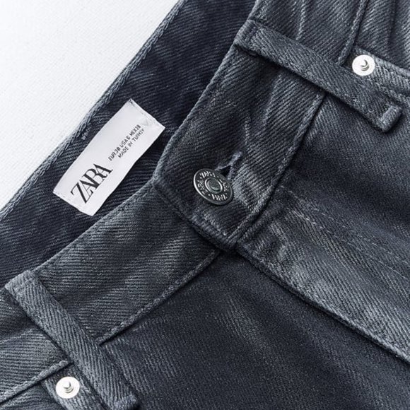 ZARA MID RISE LOOSE FIT FOIL JEANS - Picture 3 of 10